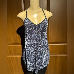 Lucky Brand Blue and Black Asymmetrical Camisole